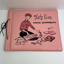 Vintage 1950s / 1960s Pink Date Line Photo Scrapbook Some Stains Barbie MCM picture