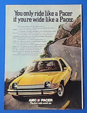 1975 Yellow AMC Pacer The first wide small car Vintage 1970's Magazine Print Ad picture