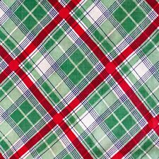 Vintage Feedsack Fabric Plaid Red Green White Classic 23x37 Quilting Fabric 40s picture