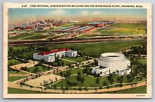 Postcard Dearborn MI Ford Rotunda Adm Building River Rouge Plant Postmark 1939 picture