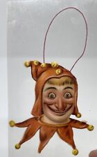Antique Victorian Clown Die Cut Jester Ornament picture