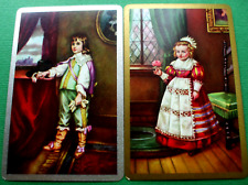 2 Single Genuine Vintage Swap Playing Cards/blank backs Children Royalty Pair picture