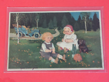 CPA - Beautiful Embossed Fantasy with Kids Automobile 1907 picture