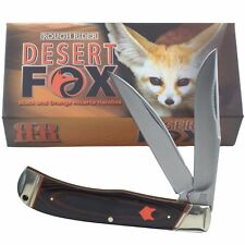 Rough Ryder Jumbo Trapper Pocket Knife RR2305 Desert Fox Black Orange Micarta picture