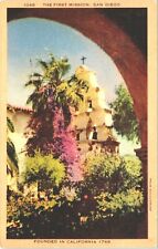 Postcard The First Mission San Diego Founded 1769 in California 1947 picture