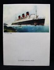 CUNARD WHITE STAR LINE SHIP RMS QUEEN MARY FAREWELL DINNER MENU 15 AUGUST 1954 picture