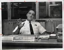 1971 Press Photo Clearwater Police Captain Gary G. Kooshian at His Desk, FL picture