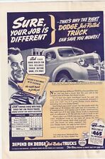 The Right Dodge Job-Related Truck Can Save You Money Newsweek 1940 Mag Ad picture