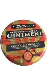 Vintage McNess Mentholated Ointment Round Tin, Collectable, Advertising 3