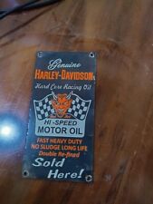 PORCELIAN HARLEY DAVIDSON    ENAMEL SIGN SIZE 8X4 INCHES picture