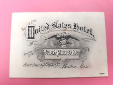 Early 1900'S The United States Hotel Boston Mass. advertising card picture