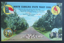 North Carolina State Toast Card Posted Linen Postcard picture