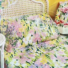 2 VTG David Hicks Chelsea Floral Standard Pink Pillowcases Percale Stevens USA picture