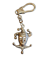 Vintage Marked 800 Silver Jester Keychain (A2147) picture