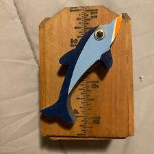 Vintage wooden pencil holder long dolphin 3 1/2