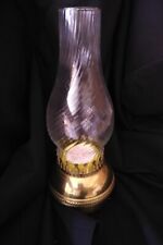 Vintage Dyna Glo Brass Table Hurricane Lamp Lantern Clear Glass Shade   picture