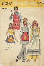 Simplicity 5097 UNISEX Full BBQ & Frilly Apron, Half Apron w Transfers ONE SIZE picture
