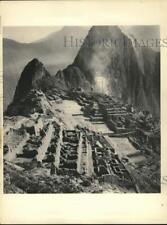 1955 Press Photo Close up view of the Ruins of the Village Machu Picchu in Peru picture