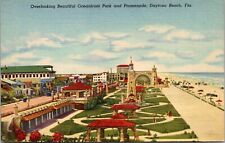 Oceanfront Park And Promenade Daytona Beach Florida FL c1955 Postcard nostalgia picture