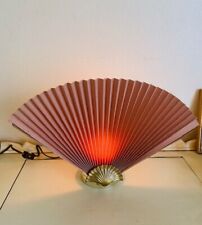 Vintage Accordion Fan Table Lamp McM Mid Century, Gold, Yellow, Hand Fan picture