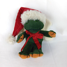 Boyds Collection Christmas Frog Green Angel Frog Ornament Holiday Santa Hat picture