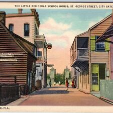 1937 St. Augustine FL Little Red Cedar School House St George Street Oldest A219 picture