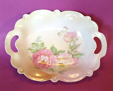 Very Large Oval Serving Bowl With Handles - White With Pink Peonies - Germany picture