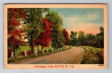 Davis WV-West Virginia, Scenic Greetings, Roadway, Vintage c1945 Postcard picture
