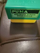 Puma  White Hunter Knife & Sheath Box Wooded Handle See Pictures  picture