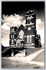 Iron River Michigan~First Lutheran Church~View Up Steps~1956 RPPC picture