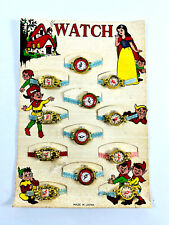 vtg RARE Walt Disney Snow White Seven Dwarfs Toy Watches on Display Japan picture