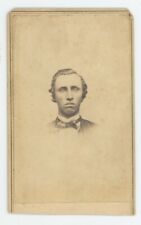 Antique CDV Circa 1860s Handsome Striking Young Man Wearing Suit & Tie picture