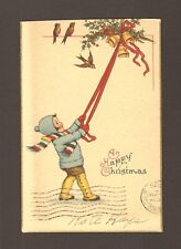 Vintage 1928 San Bernardino City Postal Postcard A Merry Christmas Greeting Card picture
