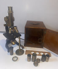 Ernst Leitz Wetzlar No. 213206 Microscope w/ Wood Box & Lenses picture