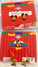 DISNEY / Vintage MICKEY + MINNIE MOUSE Earrings  / Clip-on + Pierced / 2 /NEW picture