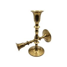 Pair of Vintage Solid Brass Candlesticks Candle Holders From India picture