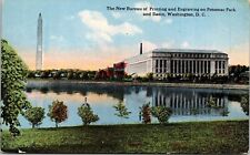 New Bureau Printing Engraving Potomac Park Basin Washington DC Reflection Vtg picture