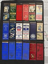 Vintage Military Matchcover Lot Of 18; 1940’s-50’s, 20-strike Front Strikers picture
