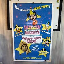 VINTAGE DISNEY PRODUCTIONS MICKEYS BIRTHDAY PARTY SHOW POSTER 1978 ORIGINAL RARE picture