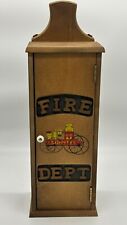 Vintage Fire Extinguisher Cabinet Wooden Fire Department Wall Decoration Brown picture