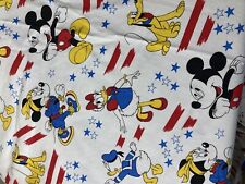 VTG Peter Pan Canvas Fabric Disney Stars Stripe Mickey Daisy Pluto Minnie Donald picture