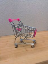 Cute Mini Shopping Cart Desk Top Toy Barbie Doll Size Red picture