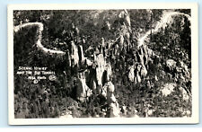 Needles Highway Aerial View RPPC Vintage Real Photo Postcard F23 picture