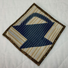 Vintage Antique Patchwork Quilt Wall Hanging, Small, Basket, Blue & White picture