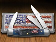 Case xx Knives Med Stockman Jigged Navy Blue Bone Pocket Knife Stainless 07049 picture