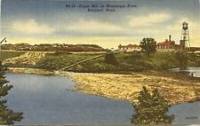 Paper Mill On Mississippi River, Brainerd MN, Vintage Linen Postcard. Q026 picture