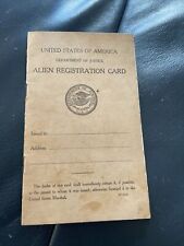 Vintage 1917 WW1 US Department of Justice Alien Registration Card DOJ picture