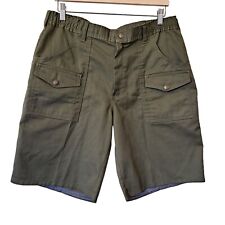 Vintage Boy Scout Uniform Shorts Men Size 34 Green Buttons Union Label 60s 70s picture
