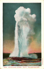Haynes OLD FAITHFUL GEYESER 150 FT Yellowstone Park Wyoming Vintage Postcard picture