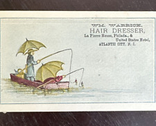 Victorian Trade Card Wm. Warwick Hair Dresser La Pierre House US Hotel Atl. City picture
